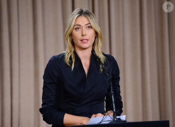 Maria Sharapova, suspendue pour dopage, donne une conférence de presse à Los Angeles le 7 mars 2016.