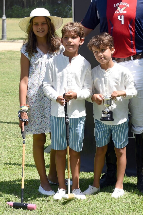 Semi-exclusif - Les enfants du prince Louis-Alphonse de Bourbon (Luis Alfonso de Borbon), duc d'Anjou, lors d'un tournoi de polo le 13 août 2016 à Sotogrande.