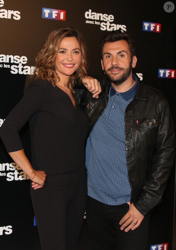 Sandrine Quétier et Laurent Ournac au photocall de l'émission "Danse Avec Les Stars - Saison 7" à Boulogne-Billancourt, le 28 septembre 2016