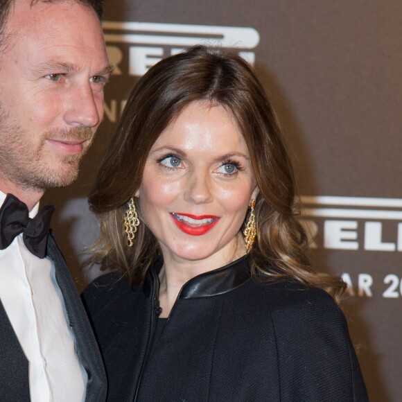 Christian Edward Johnston Horner et sa femme Geri Halliwell - Dîner de présentation du calendrier Pirelli à Londres. Le 30 novembre 2015