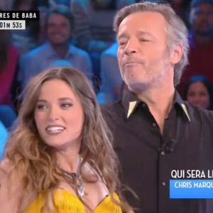 Capucine Anav et Jean-Michel Maire dansent face à Jean-Marc Généreux et Chris Marques dans "Touche pas à mon poste" sur C8. Le10 octobre 2016.
