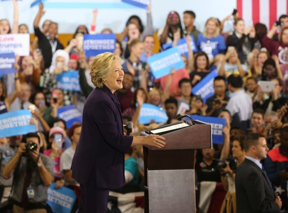 Hillary Clinton à la Wayne State University, Detroit, le 10 octobre 2016.