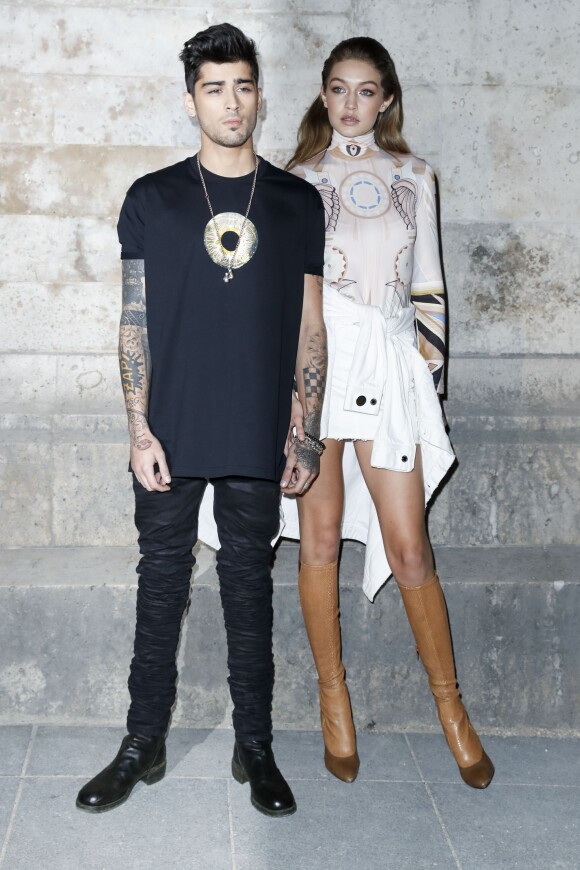Gigi Hadid et son compagnon Zayn Malik au défilé de mode prêt-à-porter printemps-été 2017 "Givenchy" à Paris. Le 2 octobre 2016 © Olivier Borde / Bestimage