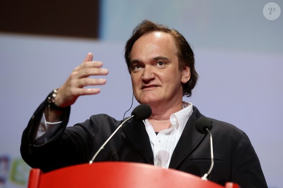 Quentin Tarantino lors de la remise du Prix Lumière 2016 à Catherine Deneuve durant le 8ème Festival Lumière à Lyon, le 14 octobre 2016