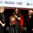 Catherine Deneuve, Chiara Mastroianni et Quentin Tarantino lors de la remise du Prix Lumière 2016 à Catherine Deneuve durant le 8ème Festival Lumière à Lyon, le 14 octobre 2016