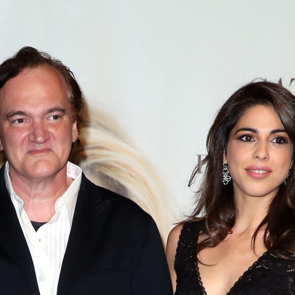 Quentin Tarantino et sa compagne Daniela Pick devant le photocall de la cérémonie du Prix Lumière lors du 8ème Festival Lumière à Lyon, le 14 octobre 2016