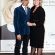 Paul et Luana Belmondo devant le photocall de la cérémonie du Prix Lumière lors du 8ème Festival Lumière à Lyon, le 14 octobre 2016