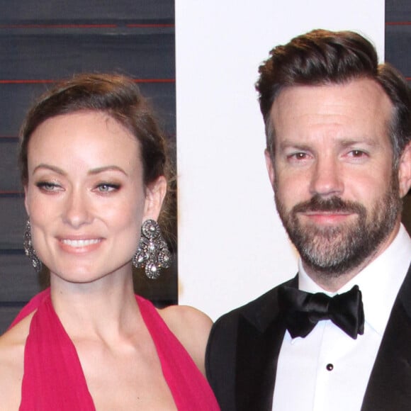 Olivia Wilde et son compagnon Jason Sudeikis à la soirée "Vanity Fair Oscar Party" après la 88ème cérémonie des Oscars à Beverly Hills, le 28 février 2016