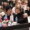 Marius Borg Hoiby, fils de la princesse Mette-Marit de Norvège (à gauche, debout), et sa compagne Linn Helena Nilsen lors du Salon du Cheval d'Oslo le 16 octobre 2016.