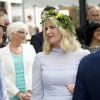 Marius Borg Hoiby et sa mère la princesse Mette-Marit de Norvège lors de la garden party du jubilé des 25 ans de règne du roi Harald V de Norvège à Trondheim le 23 juin 2016.