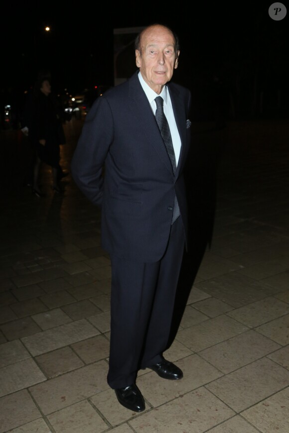 Valéry Giscard d'Estaing - Arrivées au dîner d'Inauguration de l'exposition "Icônes de l'Art Moderne. La Collection Chtchoukine" à la "Fondation Vuitton" à Paris, France, le 20 octobre 2016.