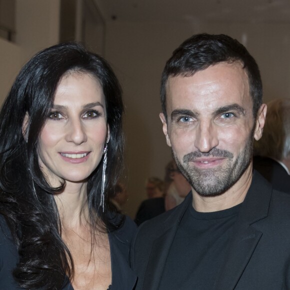 Marie Drucker et le styliste Nicolas Ghesquière - Dîner d'inauguration de l'exposition "Icônes de l'Art Moderne. La Collection Chtchoukine" à la "Fondation Louis Vuitton" à Paris, France, le 20 octobre 2016.