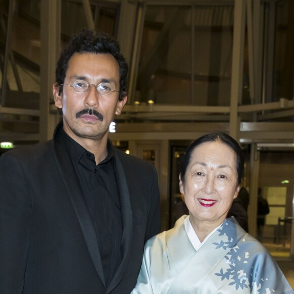 Haider Ackermann et la comtesse Setsuko Klossowska de Rola - Dîner d'inauguration de l'exposition "Icônes de l'Art Moderne. La Collection Chtchoukine" à la "Fondation Louis Vuitton" à Paris, France, le 20 octobre 2016.