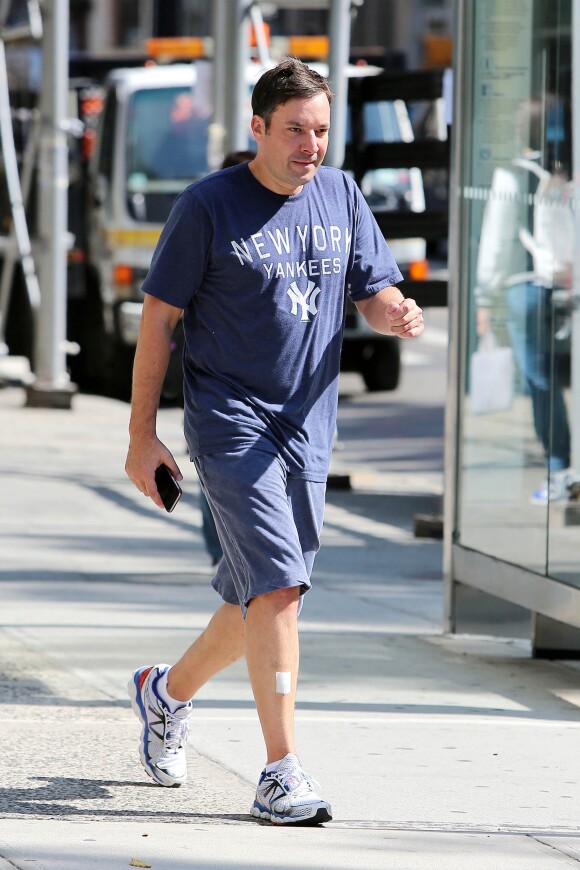 Jimmy Fallon dans les rues de New York City, le 28 août 2016