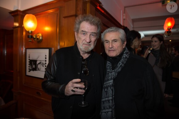 Eddy Mitchell et Claude Lelouch - Soirée de l'avant première du film "Un + Une" de Claude Lelouch au Club 13 à Paris le 23 novembre 2015.