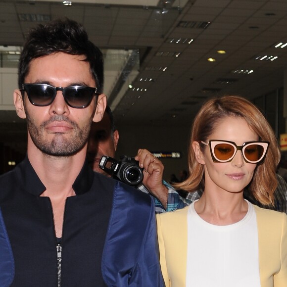 Cheryl Fernandez-Versini et son mari Jean-Bernard Fernandez-Versini arrivent à l'aéroport de Nice le 14 mai 2015 au 68 ème Festival international du Film de Cannes 2015