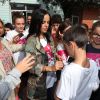 La chanteuse Alizée a assuré la dictée ELA le 17 octobre 2016, au collège de Porticcio.