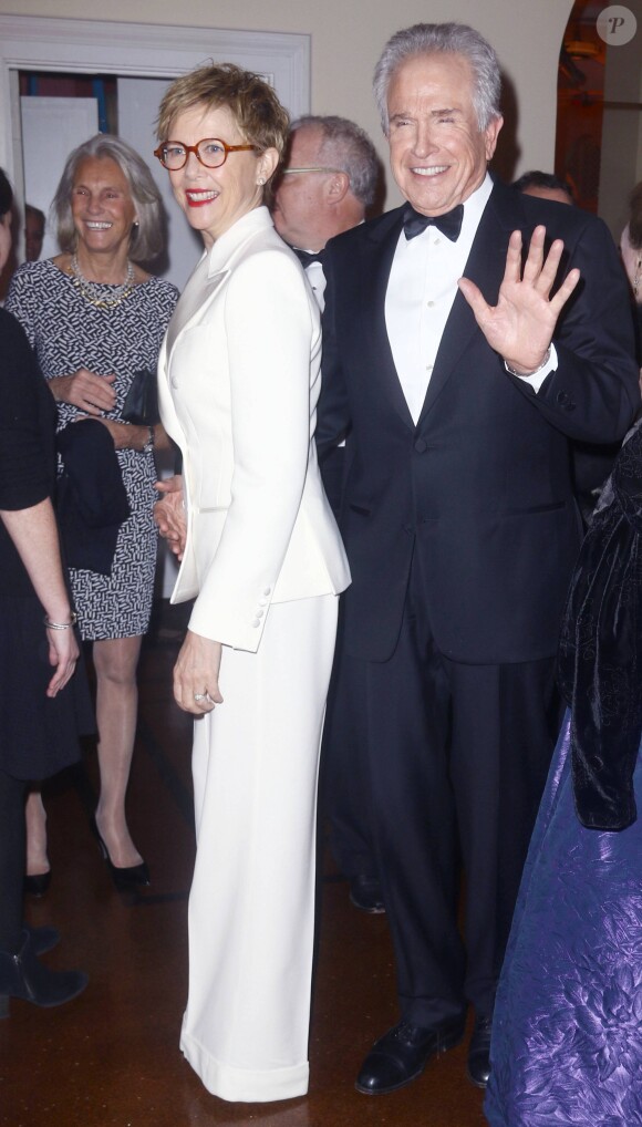 Warren Beatty et sa femme Annette Benning au 30ème gala annuel Museum of Moving Image en l'honneur du film "Rules Don't Apply" à New York, le 2 novembre 2016. © CPA/Bestimage