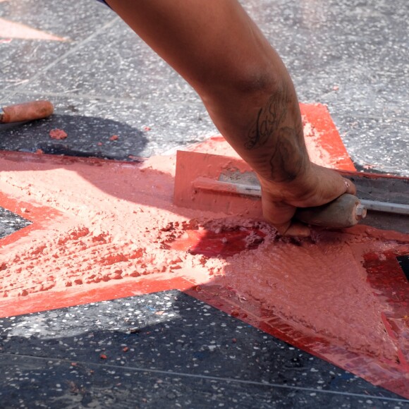 L'étoile de Donald Trump restaurée après avoir été vandalisée sur le Hollywood Walk of Fame à Los Angeles, le 26 octobre 2016.