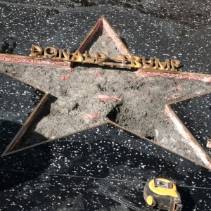 L'étoile de Donald Trump restaurée après avoir été vandalisée sur le Hollywood Walk of Fame à Los Angeles, le 26 octobre 2016.