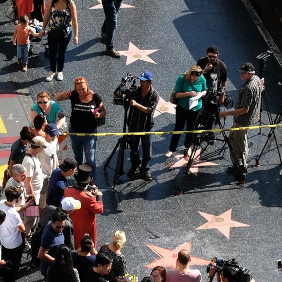 L'étoile de Donald Trump restaurée après avoir été vandalisée sur le Hollywood Walk of Fame à Los Angeles, le 26 octobre 2016.