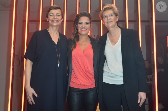 Semi-Exclusif - Fabienne Dulac (Directrice Exécutive Orange France), Sophie Desmars (plus jeune cantatrice française à la Scala de Milan), Anne Le Beuz (Directrice de la boutique Orange Opéra) à la Soirée d'inauguration de la boutique Orange Opéra à Paris, le 7 novembre 2016. © Coadic Guirec/Bestimage