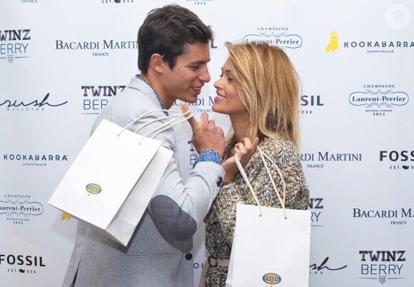 Exclusif - Caroline Receveur et son fiancé Valentin Lucas - Inauguration du Chess Hotel au 6 Rue du Helder en partenariat avec Crush Magazine à Paris, le 10 octobre 2014.