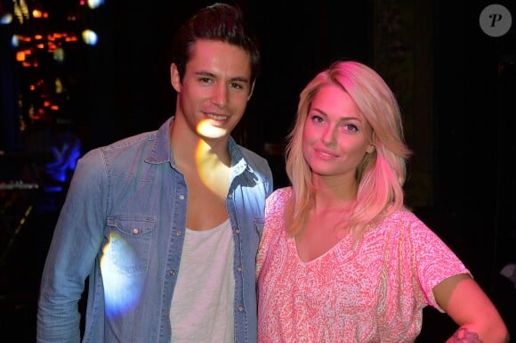 Caroline Receveur et son fiancé Valentin Lucas - Showcase de Sébastien Patoche au Théatre du Renard à Paris le 1er juillet, 2014.01/07/2014 - Paris