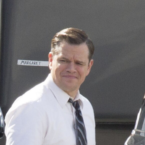 Matt Damon sur le tournage du film de George Clooney 'Suburbicon' à Los Angeles, le 31 octobre 2016