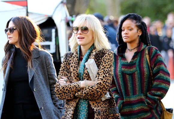 Sandra Bullock, Rihanna et Cate Blanchett sur le tournage de 'Ocean's Eight' à New York, le 7 novembre 2016