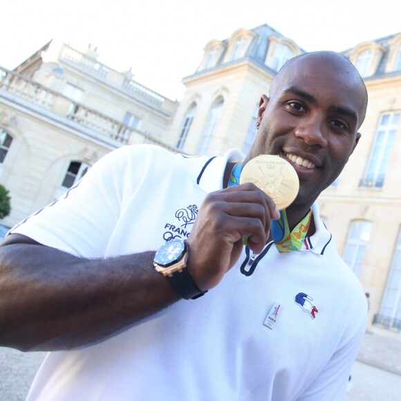 Teddy Riner - Les membres de la délégation olympique arrivent au palais de l'Elysée pour être reçu par le président de la République François Hollande pour une réception à Paris le 23 août 2016.