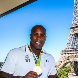 Teddy Riner - Conférence de presse et photocall avec les athlètes français de retour des Jeux Olympiques de Rio à l'hôtel Pullman face a la Tour Eiffel à Paris le 23 août 2016 © Jean-René Santini