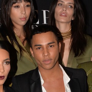 Kim Kardashian, Olivier Rousteing et Kendall Jenner - Gala "Vogue Paris Foundation" au Palais Galliera à Paris le 9 juillet 2014.