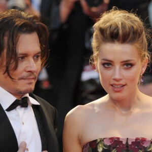 Johnny Depp et sa femme Amber Heard - Tapis rouge du film "The Danish Girl" lors du 72e festival du film de Venise (la Mostra), le 5 septembre 2015.