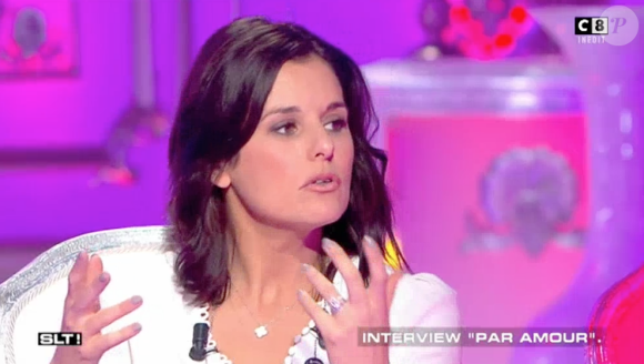 Faustine Bollaert effrayée par son mari. Elle fait de sacrées révélations dans "Salut les Terriens !" sur C8. Le 26 novembre 2016.