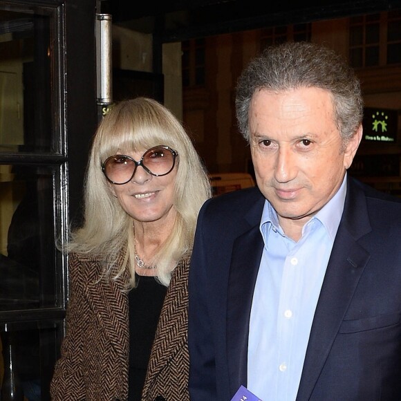 Dany Saval et son mari Michel Drucker - Première de la comédie musicale "La Belle et la Bête" avec Vincent Niclo dans le rôle de la Bête au théâtre Mogador à Paris le 20 mars 2014.