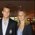 Exclusif - Paul-Henri Mathieu et Quite­rie Camus au dîner des joueurs de la FEd Cup au Pavillon des loges à Roland Garros le 28 mai 2010.