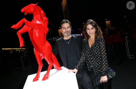 Richard Orlinski et sa compagne lors de la soirée d'ouverture du Longines Masters de Paris 2016 au parc des expositions de Villepinte le 1er décembre 2016. © Dominique Jacovides-Cyril Moreau/Bestimage
