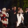Barack Obama, Eva Longoria, Kelly Clarkson, et Marc Anthony lors de l'illumination du sapin de Noël de la Maison-Blanche, à Washington, le 1er décembre 2016.