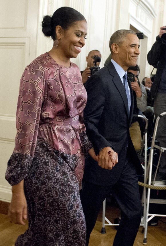 Barack et Michelle Obama à la Maison Blanche. Washington, le 22 novembre 2016.