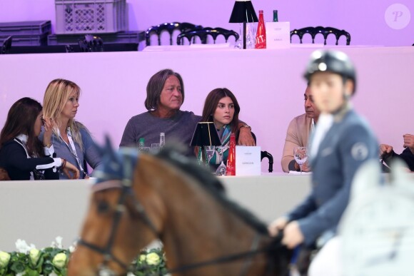 Mohamed Hadid et sa fiancée Shiva Safai lors de la deuxième journée du Longines Masters de Paris 2016 au parc des expositions de Villepinte le 2 décembre 2016. © Dominique Jacovides-Cyril Moreau/Bestimage