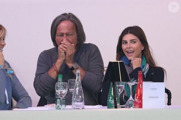 Mohamed Hadid et sa fiancée Shiva Safai lors de la deuxième journée du Longines Masters de Paris 2016 au parc des expositions de Villepinte le 2 décembre 2016. © Dominique Jacovides-Cyril Moreau/Bestimage