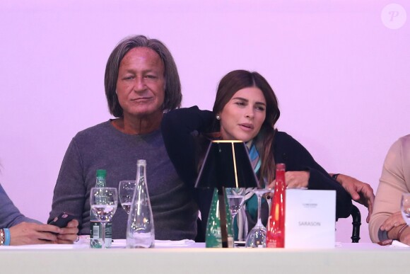 Mohamed Hadid et sa fiancée Shiva Safai lors de la deuxième journée du Longines Masters de Paris 2016 au parc des expositions de Villepinte le 2 décembre 2016. © Dominique Jacovides-Cyril Moreau/Bestimage