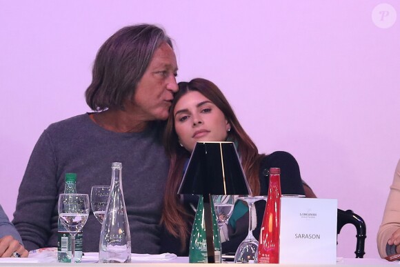 Mohamed Hadid et sa fiancée Shiva Safai lors de la deuxième journée du Longines Masters de Paris 2016 au parc des expositions de Villepinte le 2 décembre 2016. © Dominique Jacovides-Cyril Moreau/Bestimage