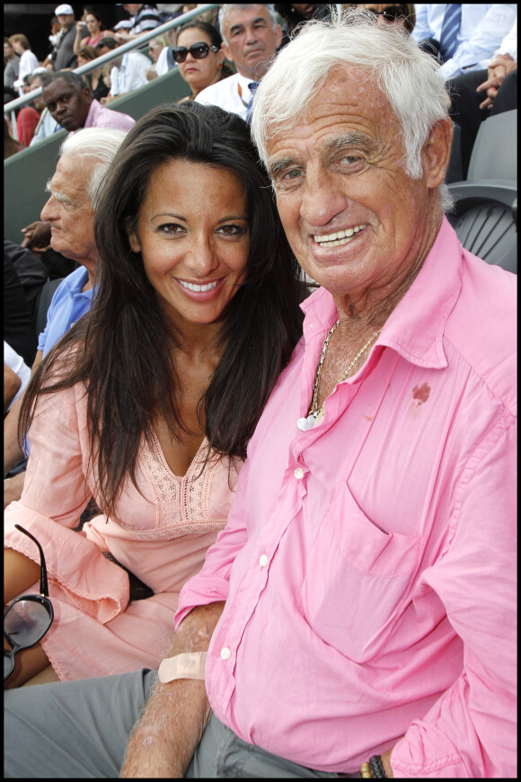 Barbara Gandolfi et Jean-Paul Belmondo à Roland Garros le 5 juin 2011.