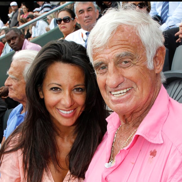 Barbara Gandolfi et Jean-Paul Belmondo à Roland Garros le 5 juin 2011.