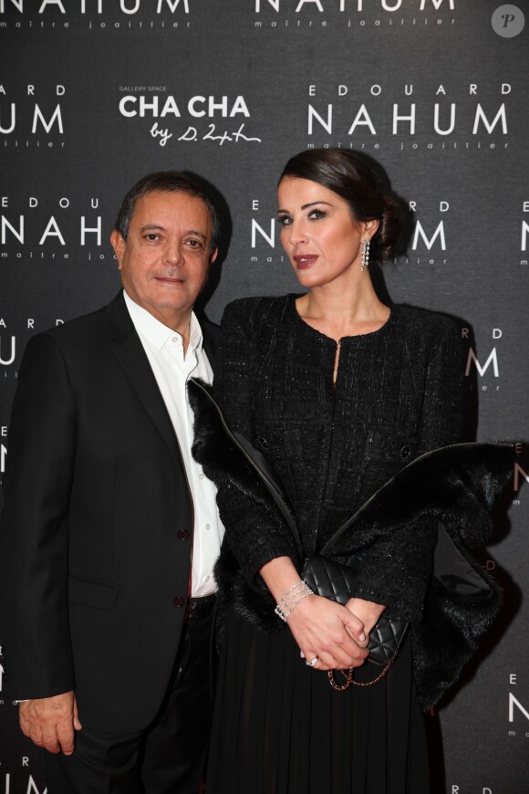 Edouard Nahum et Charlotte Lena-Souki à la soirée de présentation de la nouvelle collection Edouard Nahum au VIP Room à Paris, le 6 décembre 2016. © Didier Sabardin/Bestimage