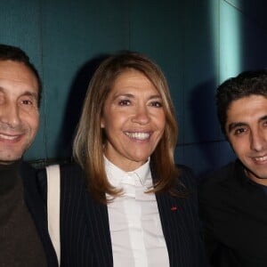 Exclusif - Zinedine Soualem, Marie-Christine Saragosse (présidente-directrice générale de France Médias Monde), Marc Saïkali (directeur de France 24) à la soirée pour célébrer les 10 ans de la chaine France 24. Issy-les-Moulineaux, le 6 décembre 2016. © Marc Ausset-Lacroix/Bestimage