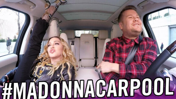 Madonna survoltée lors de son passage dans l'émission Carpool Karaoke de James Corden. Vidéo publiée sur Youtube le 7 décembre 2016