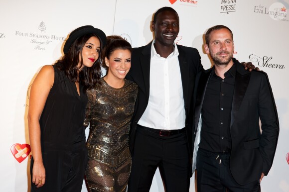 Eva Longoria, Omar Sy, Fred Testot et Leila Bekhti - Photocall du Global Gift Gala à Paris en 2012